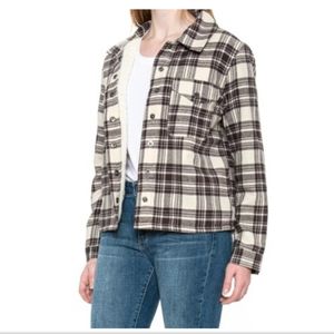Lucky Brand Plaid Sherpa Lined Shacket Shirt Jacket, Size M